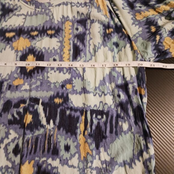 Nic+Zoe Summer Solstice V-Neck Short Sleeve Multicolored Blouse Size L - Picture 11 of 12